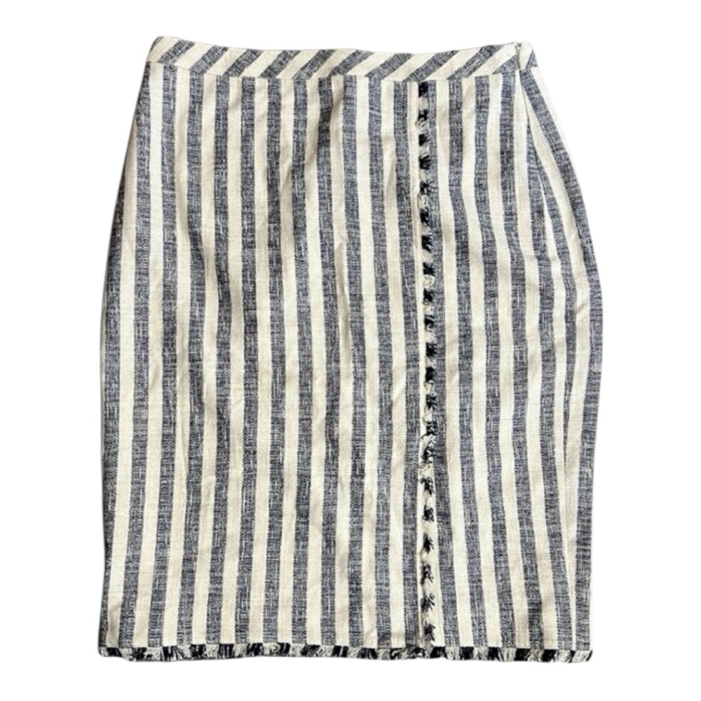 Banana Republic Chambray Skirt Women’s Size 12 Lined Stripes Hidden Zipper